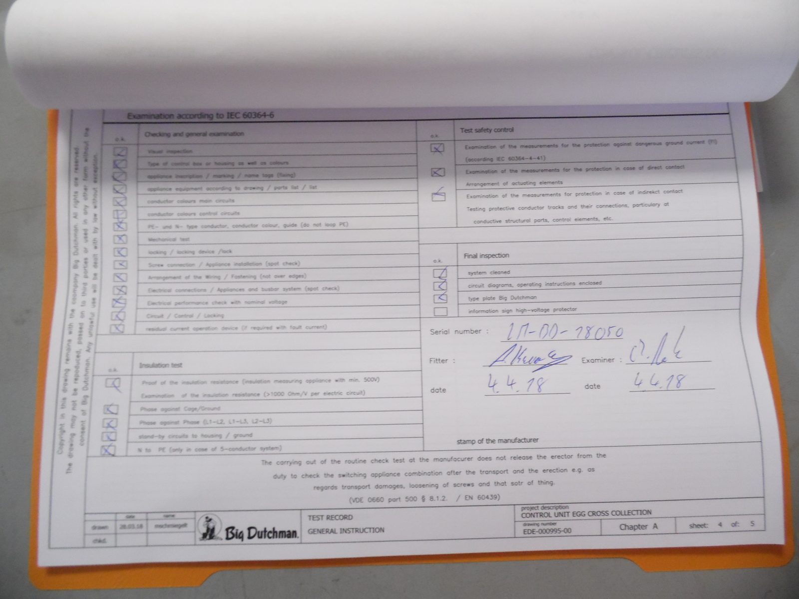 Control cabinet egg cross collection 1 house